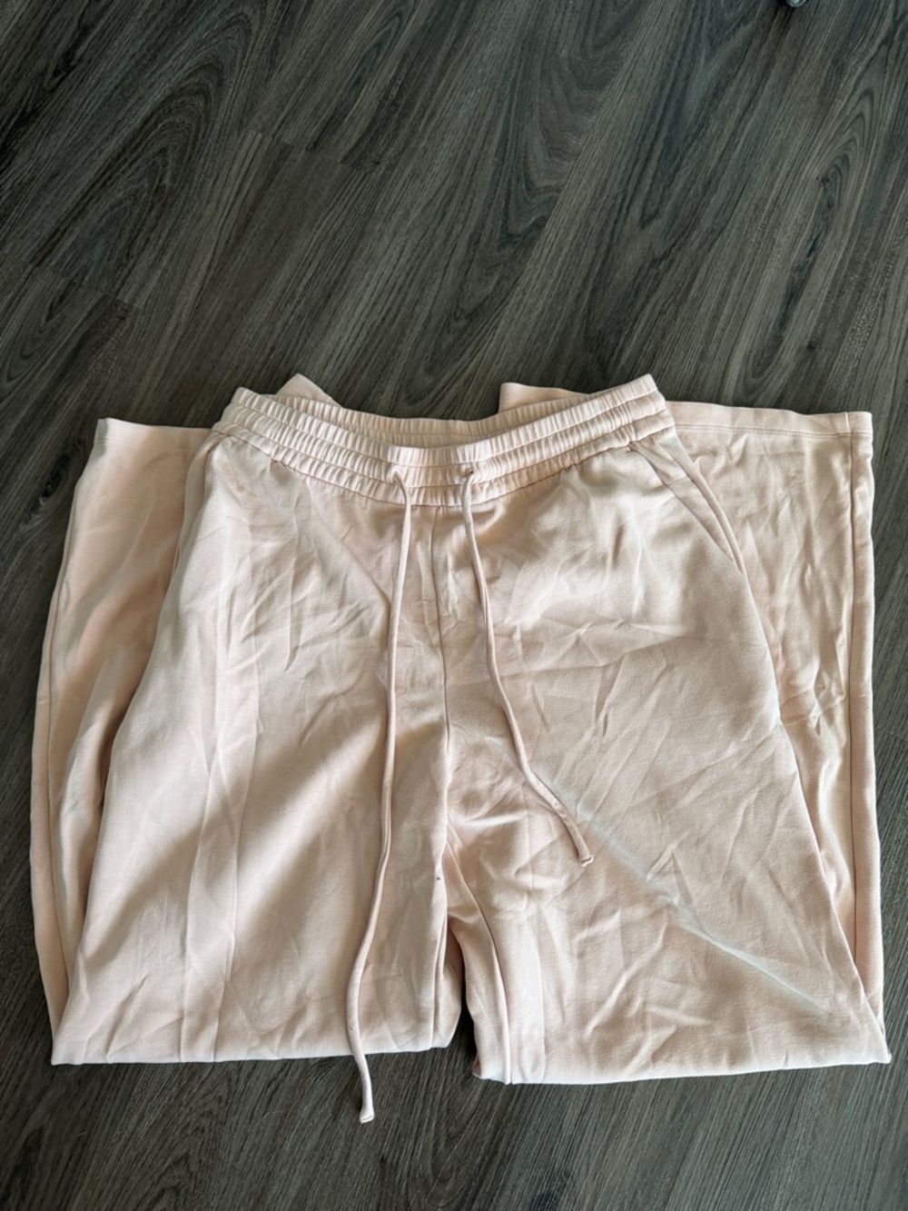 Light Blush Drawstring Soft Lounge Pants Sweatpants